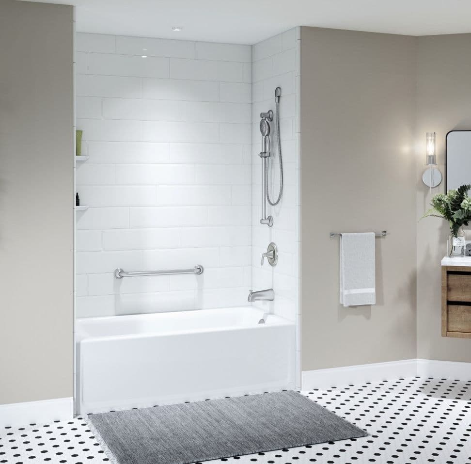 bathtub with shower